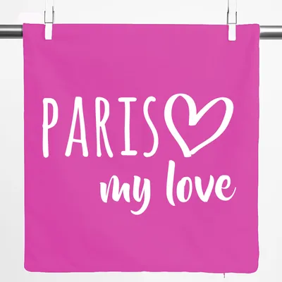 Produktbild von Huuraa Kissenbezug Paris my love 40x40cm Fuchsia Baumwolle Dekokissenbezug Geschenkidee