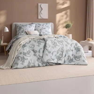 Produktbild von Estella Mako Interlock Jersey Bettwäsche Katrin silber 155x220 cm + 80x80 cm