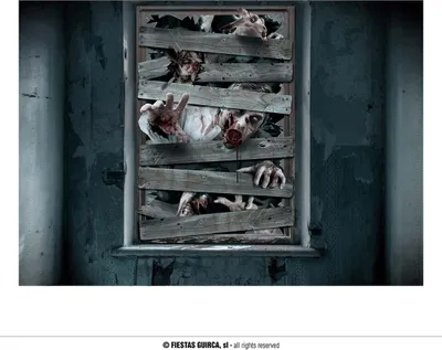 Produktbild von Zombie Fensterdekoration Halloween Horror Party Gruseldeko Für Erwachsene Schauriges Zombie Thema Für Angsteinflößende Momente Dekorieren, Farbe: Mehrfarbig