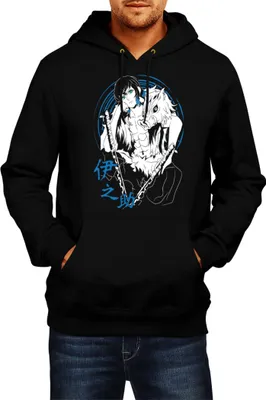 Immagine prodotto di Felpa con cappuccio da uomo Demon Anime Slayer Inosuke Hashibara 005, Man L , Noir