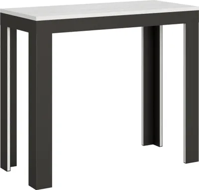 Produktbild von Ausziehbare Konsole 90x40/300 cm Evolution Line Gestell Weiß Esche Anthrazit
