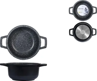 Produktbild von H&H Antihaft-Steintopf 2 Griffe 16 cm Kochtopf
