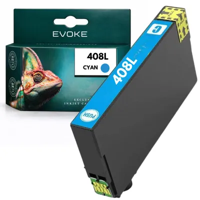 Imagen del producto de Cartuchos Evoke, compatibles con la impresora Epson 408L T09K240, color cian, 24 ml, compatibles con la WorkForce Pro WF-C4810DTW