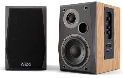 Imagen del producto de Altavoz Bluetooth portátil de 50 W - Sonido estéreo - Diseño de aspecto madera