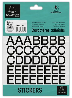 Produktbild von EXACOMPTA Selbstklebebuchstaben A-Z 20 mm schwarz