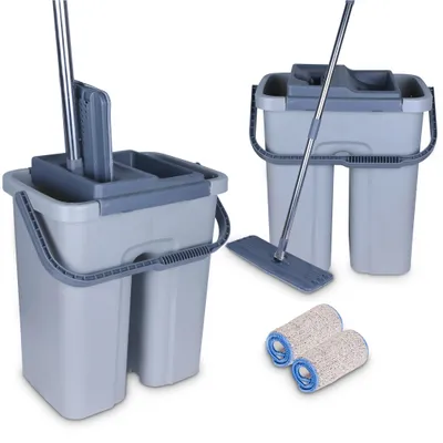 Produktbild von Cenocco CC-9070: Flachmopp mit Eimer Grau