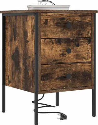 Obrázok produktu pre vidaXL Nočný stolík, 2 ks, údený dub, 42 x 41 x 61 cm