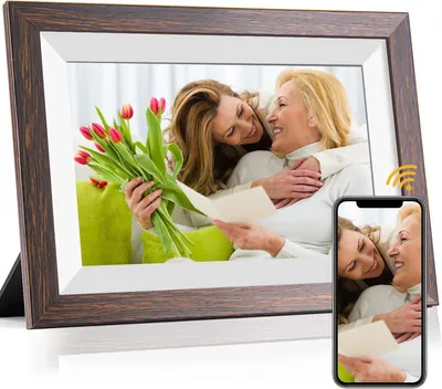 Produktbild von Digitaler Bilderrahmen, Digitaler Fotorahmen, 10,1 Zoll, HD-Display, mit WiFi & Touchscreen, 16GB Speicher, Auto-Rotate, Wandmontage