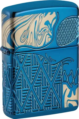 Produktbild von Zippo Armor Taschenfeuerzeug Totenkopf Blau High Polish Sturmfeuerzeug Special Edition