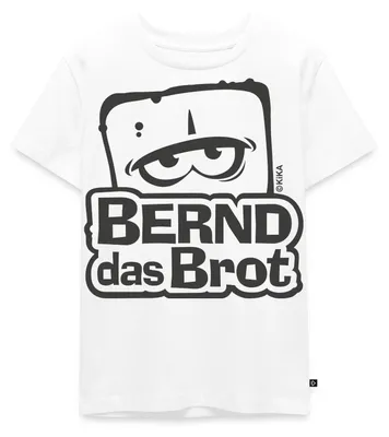 Produktbild von Spreadshirt Bernd Das Brot Logo Schwarz-Weiß Kinder Premium T-Shirt, 122/128 (6 Jahre), Weiß