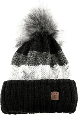 Produktbild von Faera Mütze zum Warmhalten mit Innenfutter im Herbst oder Winter Bommel-Mütze Schwarz