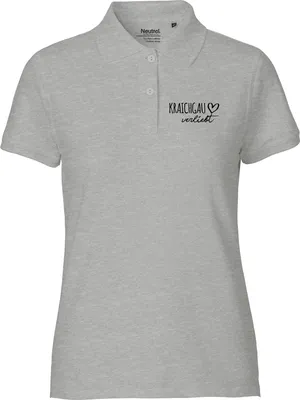 Produktbild von Huuraa Damen Polo Shirt Kraichgau verliebt XL Sport Grey Bio Baumwolle Fairtrade Poloshirt Geschenkidee