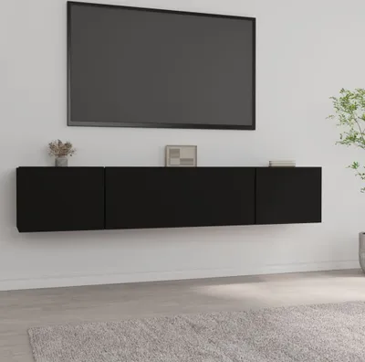Produktbild von Ankonbej TV-Schränke 2 Stk. Schwarz 80x30x30 cm Holzwerkstoff