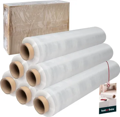 Produktbild von KOTARBAU® 6 roliek baliacej fólie stretch fólia 2,6 kg | L 350 m W 50 cm | transparentná stretch fólia rolka stretch fólie transparentná fólia obalová fólia transparentná pohyblivá fólia na balenie nábytku fólia stretc