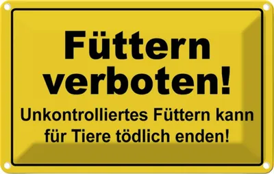 Produktbild von vianmo Blechschild 20x30 cm Füttern verboten Tiere Warnschild Hinweisschild Sicherheit Vorsicht