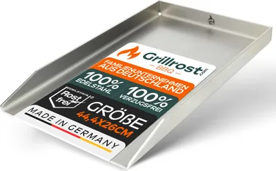 Image de Plaque de cuisson en acier inoxydable | Plancha 44,3x26cm - convient pour Weber Spirit | 4mm Massiv