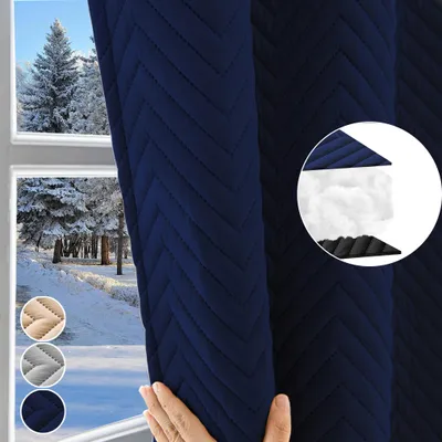Immagine prodotto di 1 tenda termica per finestre, protezione dal freddo, tenda termica con arricciatura, oscurante, tende 100% oscuranti, tenda oscurante, 140*175 cm, blu