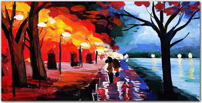 Produktbild von Coloray Bild aus Acryl 100 cm x 50 cm - Wanddekoration Küche Acrylblock mit Bild Dekoration Wohnzimmer Gehärtetes Acryl - Park-Lampen