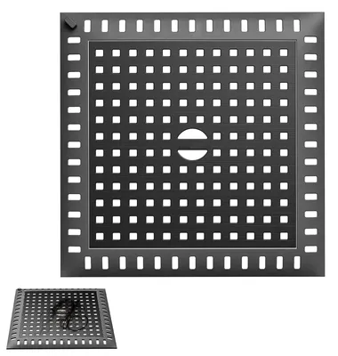 Productafbeelding van Afvoersieb - Vierkantig, gemaakt van roestvrij staal 304 - Haarsieb voor douche, wastafel en keuken - Zwart, 123x123mm