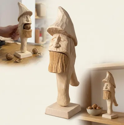 Produktbild von NUSSKNACKER aus Holz, HANDGESCHNITZT, 33 cm, Volkskunstfigur
