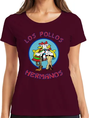 Immagine prodotto di LOS POLLOS HERMANOS Maglietta da donna Fast Food serie cult fanart, Borgogna, M