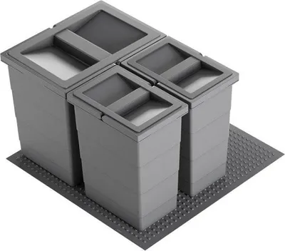 Image de Collecteur de déchets Hailo 3301635 Allegro 295 insert 2x 8 + 18 L gris foncé
