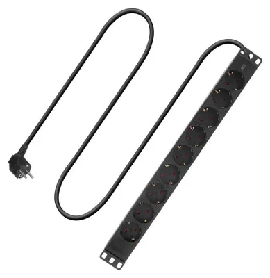 Obrázok produktu pre ACT PD3002, 3 m, Vnútorný, Typ F, Type F (CEE 7/7), Uhlové, Čierna