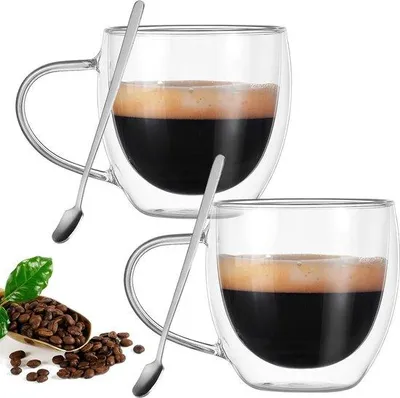 Produktbild von Famanu Kaffeegläser Doppelwandig 2er-Pack 250ml - Hitzebeständig