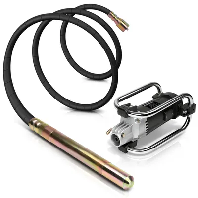 Produktbild von 3200W 6800rpm Elektrisch Betonrüttler mit Schwingkopf, 6m Flexwelle, Stoßfest Rahmen, Isoliertes Alu-Gehäuse Betonverdichter Rüttelstange Handrüttler