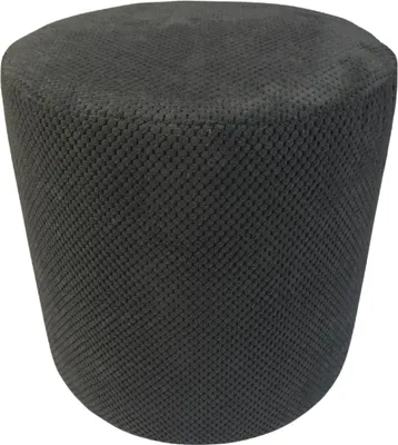 Zdjęcie produktu dla Pufa welurowa ZEFIR DOT 40x40 cm tapicerowana okrągła podnóżek stylowe siedzisko do salonu szara