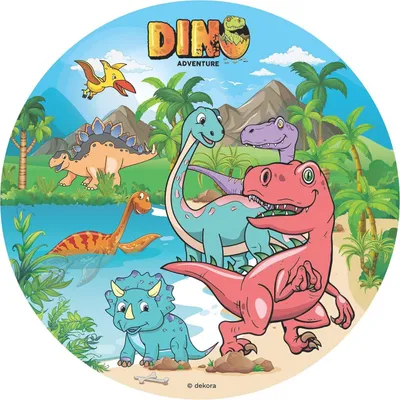 Produktbild von dekora - Dinosaurier Essbare Oblate - Kinderkuchendekoration - 20 cm