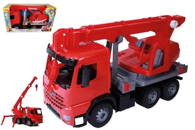 Image de Camion-grue Giga Trucks en plastique, 70 cm, modèle Mercedes Actros à 3 essieux, livré dans sa boîte