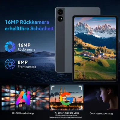 Produktbild von BESTTAB T60 12.2" Android 16 KI-Tablet mit 48GB(12+36) RAM, 256GB/2TB, Octa-Core & 10000 mAh Akku incl. Stift/Hülle/Maus/Tastatur/Headset