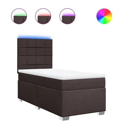 Produktbild von Boxspringbett mit Matratze Dunkelbraun 100x200 cm Stoff