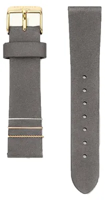 Produktbild von CO88 Collection 8CS-10010 Lederarmband – 18 mm Breite – Schließe – 20 cm Gesamtlänge – Grau – Stahl, goldfarben