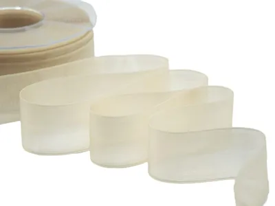 Stoff-Schrägband Elfenbein 40 mm x 50 m für Konfektion