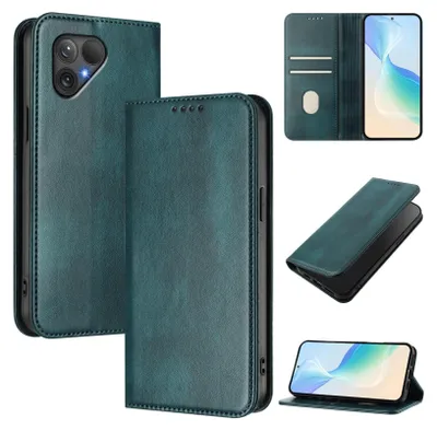 Image de Housse de téléphone portable pour Fairphone 5, Vintage Cuir RFID Protection Porte-carte Stand Fonction Housse magnétique à rabat Vert