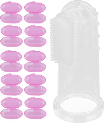 Image de 10 brosses à dents pour bébé en silicone souple pour nouveau-néPink Shell