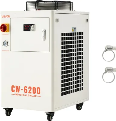 Immagine prodotto di VEVOR Raffreddatore ad acqua industriale, 5 kW, sistema di raffreddamento ad acqua con compressore, serbatoio da 15 litri, portata massima 70 l/min, raffreddatore ad acqua industriale per macchine per incisione e taglio laser CO2 a tubo.