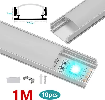 Produktbild von Fiqops 10x1m LED Aluminium Profil LED Leiste Leiste Inner Alu Schiene Modelle,U-form