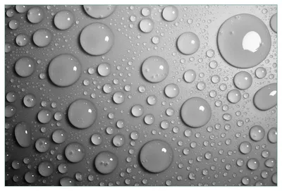 Produktbild von Wallario Küchenrückwand aus Glas, Größe: 90 x 60 cm, Motiv: Wassertropfen in schwarz weiß | Spritzschutz | abwischbar | pflegeleicht | in