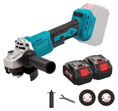 Image de Meuleuse d'angle - 125 mm. Meuleuse d'angle sans fil - Moteur sans balais - Batterie lithium-ion - 21 V - 1000 W - 13 000 tr/min - 2 batteries