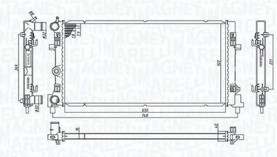 Produktbild von MAGNETI MARELLI 350213182300 Kühler Wasserkühler Motorkühler für VW Polo Schrägheck (6R1, 6C1) für SKODA Fabia II Schrägheck (542) Fabia II Combi