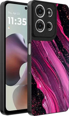 Produktbild von Geeignet für Motorola Moto G56 Telefon Fall mit Marmor Druck - TPU zurück Abdeckung Fall Marmor Design - lila rosa - Smartphonica