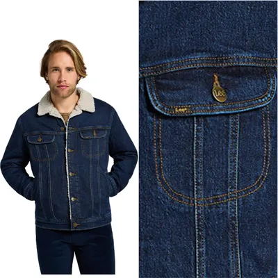 Produktbild von LEE Herren, Jeansjacke SHERPA JACKET, S, Blau, jeansmantel, , jeansjacken