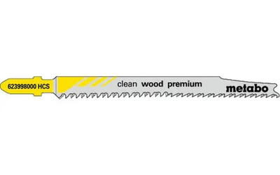 Produktbild von Metabo 5 Stichsägeblätter clean wood premium 93 / 2,2 mm, HCS