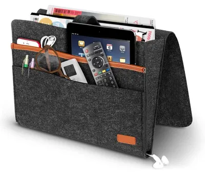 Produktbild von Betttasche, Filz Betttasche Anti-Rutsch Nachttisch Tasche Sofa-Bett Hängeaufbewahrung für Buch, Zeitschriften, iPad, Handy, Fernbedienung