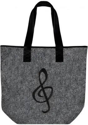 Produktbild von Filztasche mit Einstickung - Notenschlüssel clef - 26042 Shoppertasche Gr. ca. 46,5cm x 39,5cm