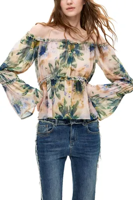 Productafbeelding van Desigual blouse, model "Prag", dames T-shirt, rood, maat Large