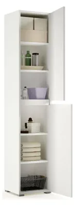 Image de Daisuke - Armoire Multi-usage 2 Portes, 45x195h cm Blanc, 5 Étagères Italy